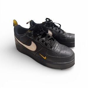 Nike Black and White Sneakers with Yellow Details